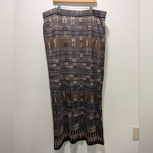 Peruvian Connection Women's Geometric Maxi Skirt Size XL Bohemian Luxury Chic
